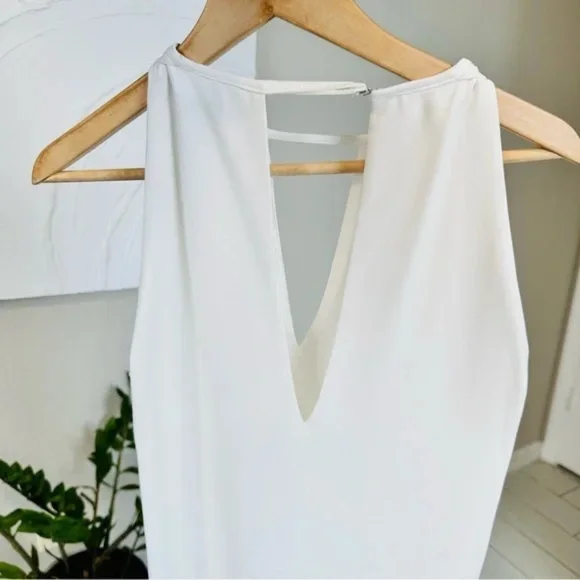 Parker Riviera Lace-Up Sides White Dress Keyhole Neck - Picture 9 of 15